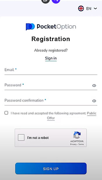 How to register Pocket Option.